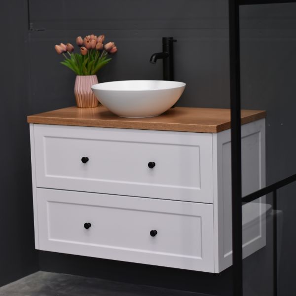 Lily Wall Hung 900mm Hampton Shaker Style Bathroom Vanity