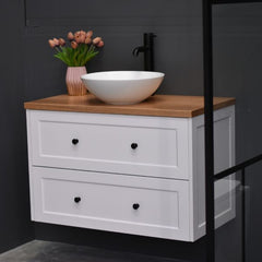 Lily Wall Hung 900mm Hampton Shaker Style Bathroom Vanity