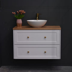 Lily Wall Hung 900mm Hampton Shaker Style Bathroom Vanity