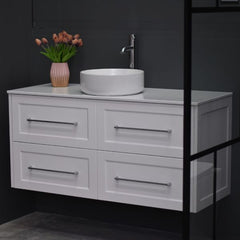 Lily Wall Hung 1200mm Hampton Shaker Style Bathroom Vanity