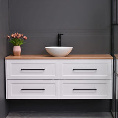 Lily Wall Hung 1500mm Hampton Shaker Style Single Basin Bathroom Vanity