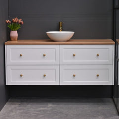 Lily Wall Hung 1500mm Hampton Shaker Style Single Basin Bathroom Vanity