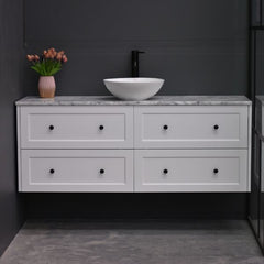 Lily Wall Hung 1500mm Hampton Shaker Style Single Basin Bathroom Vanity