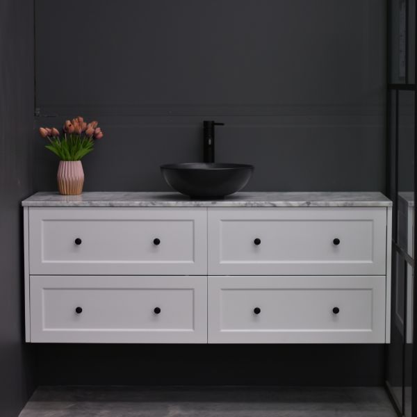 Lily Wall Hung 1500mm Hampton Shaker Style Single Basin Bathroom Vanity