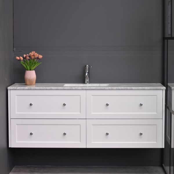 Lily Wall Hung 1500mm Hampton Shaker Style Single Basin Bathroom Vanity