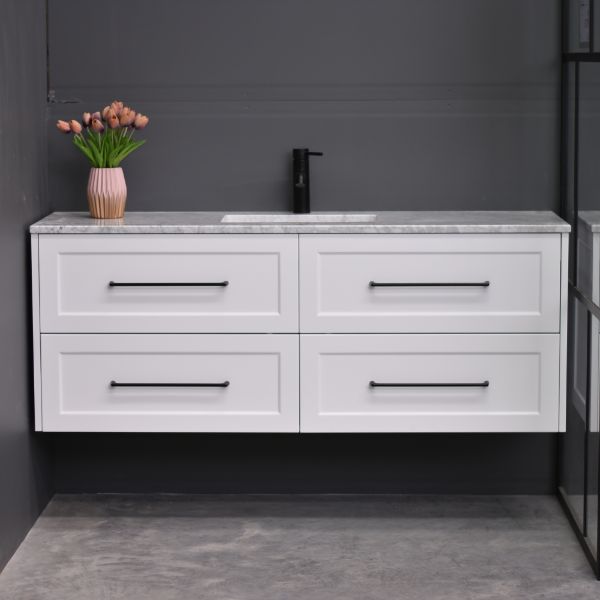 Lily Wall Hung 1500mm Hampton Shaker Style Single Basin Bathroom Vanity
