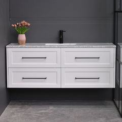 Lily Wall Hung 1500mm Hampton Shaker Style Single Basin Bathroom Vanity