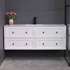 Lily Wall Hung 1500mm Hampton Shaker Style Single Basin Bathroom Vanity