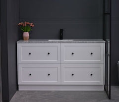Lily 1500mm Hampton Shaker Style Freestanding Single Basin Bathroom Vanity