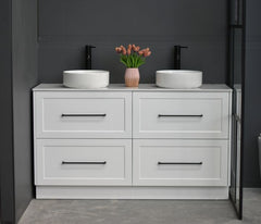 Lily 1500mm Hampton Shaker Style Freestanding Double Basin Bathroom Vanity