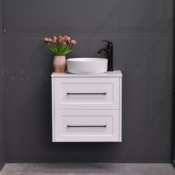 AAVI 600mm Hampton Shaker Style Slim Powder Room Vanity