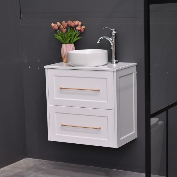 AAVI 600mm Hampton Shaker Style Slim Powder Room Vanity