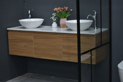 MALOO 1500mm Timber Look Wall Hung Bathroom Vanity - Single Or Double basin- (FREE DELIVERY UNAVAILABLE ON CLEARANCE ITEMS)