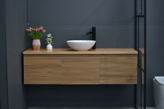 MALOO 1500mm Timber Look Wall Hung Bathroom Vanity - Single Or Double basin- (FREE DELIVERY UNAVAILABLE ON CLEARANCE ITEMS)