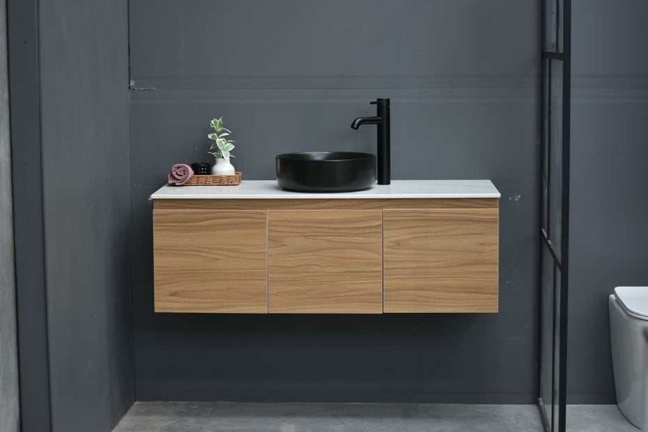 MALOO SALE- 1200mm Timber Look Wall Hung Bathroom Vanity- (FREE DELIVERY UNAVAILABLE ON CLEARANCE ITEMS)