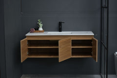 MALOO SALE- 1200mm Timber Look Wall Hung Bathroom Vanity- (FREE DELIVERY UNAVAILABLE ON CLEARANCE ITEMS)
