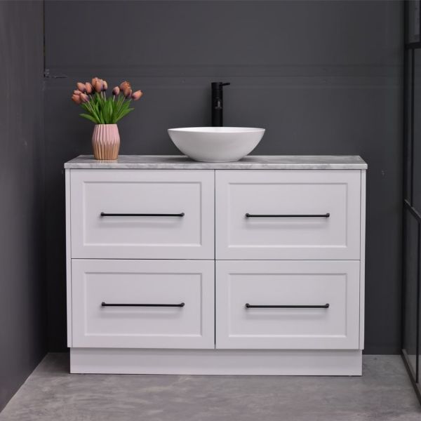 Lily 1200mm Hampton Shaker Style Freestanding Bathroom Vanity