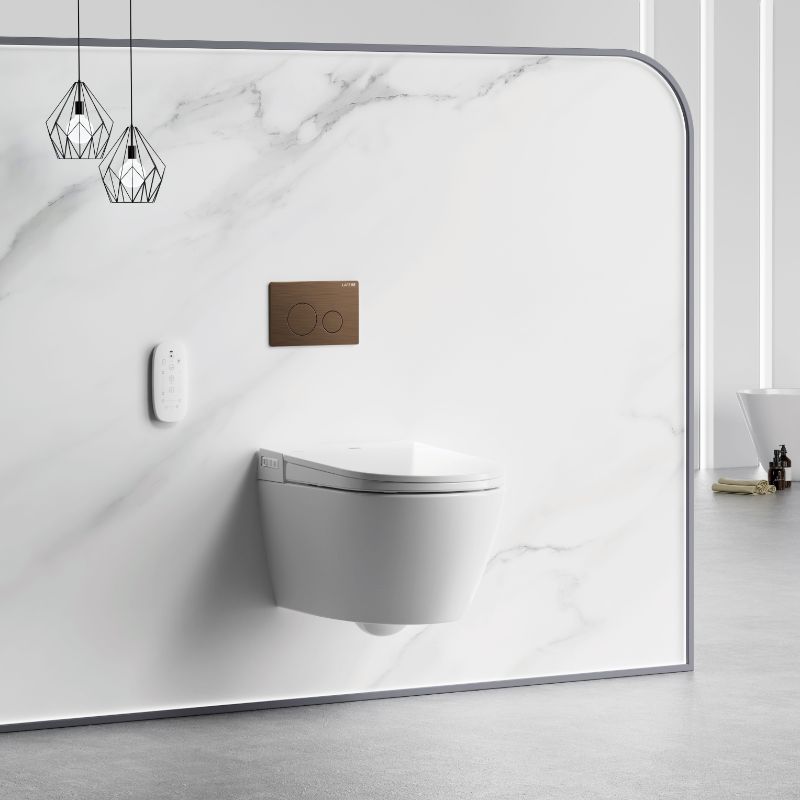 AULIC Sesto Wall Hung Rimless Smart Toilet with flush plate