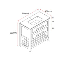 California 900mm Bathroom Vanity