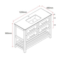 California 1200mm Bathroom Vanity