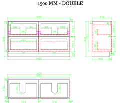 Lily 1800mm Hampton Shaker Style Freestanding Double/ Single Basin Bathroom Vanity - made to order