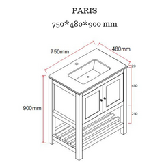 PARIS 750mm Bathroom Vanity