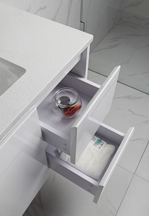 Alice 1500mm Finger Pull Freestanding Bathroom Vanity - Double Basin
