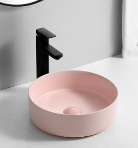 MATTE PINK Above Counter Round Basin 346mm