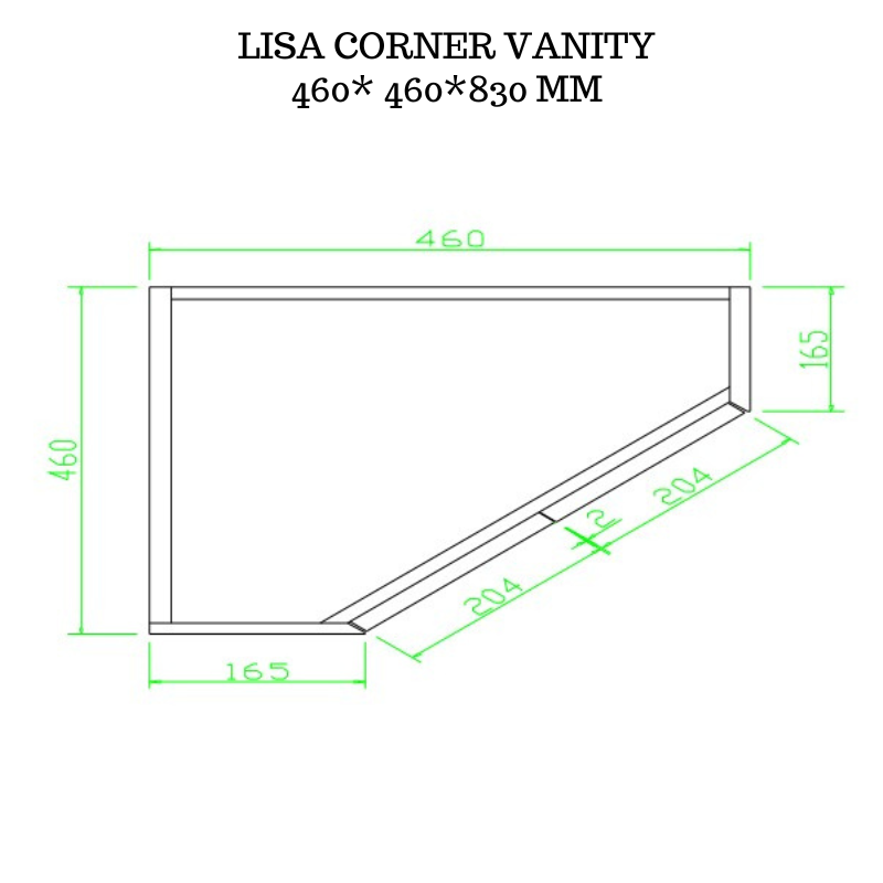 LISA 460MM FREESTANDING CERAMIC BASIN CORNER BATHROOM VANITY