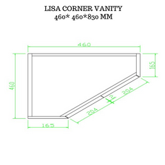 LISA 460MM FREESTANDING CERAMIC BASIN CORNER BATHROOM VANITY