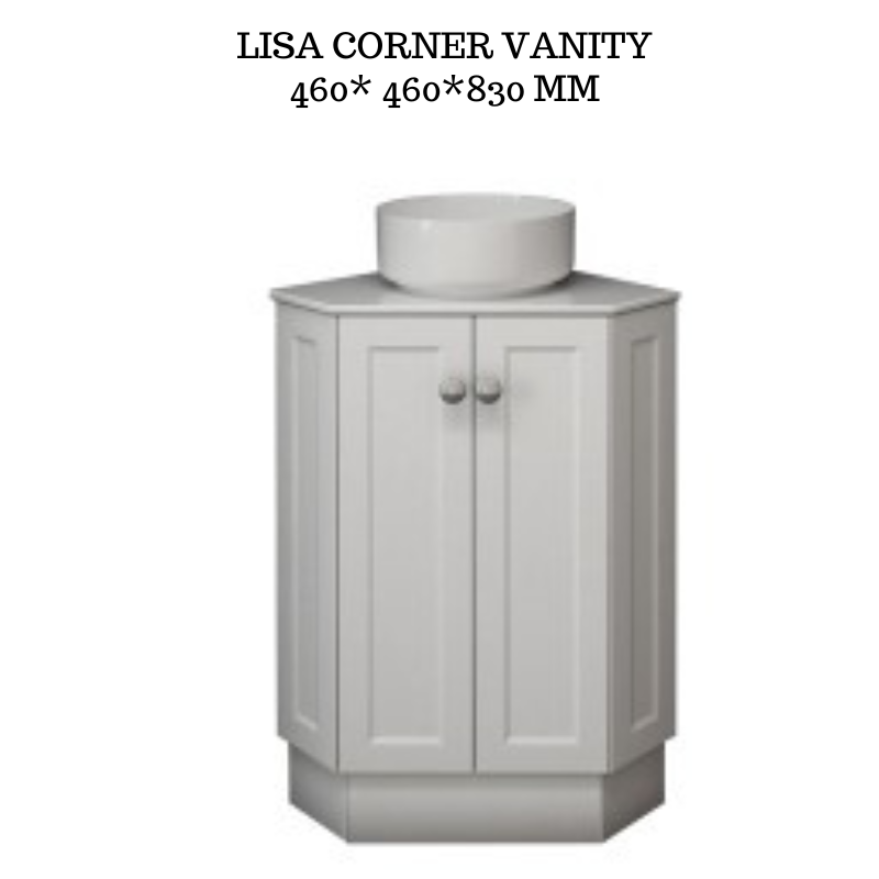 LISA 460MM FREESTANDING CERAMIC BASIN CORNER BATHROOM VANITY