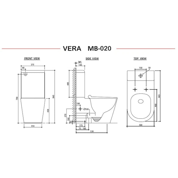 Zumi - Zero Rimless Extra High Tonado Flush Toilet Suite