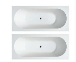 Metro Island Bath 1750mm Matte White Low Profile Acrylic