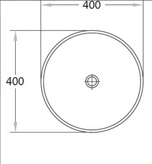 MATTE GREY ROUND SLIM CERAMIC BASIN 400MM