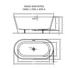 NAVA Freestanding Bath - Gloss White