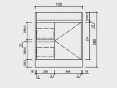 MAYA 750mm Slimline Freestanding Vanity - Cabinet Only