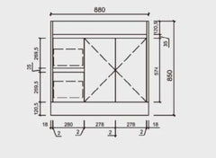 MAYA 900mm Slimline Freestanding Vanity - Cabinet Only