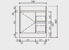 YORK 750 Freestanding Timber Look Powder Room Slim Vanity