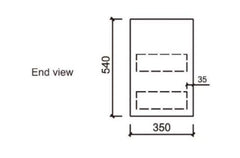 YORK 600 Wall Hung Timber Look Powder Room Slim Vanity