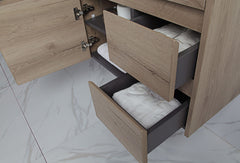 YORK 900 Wall Hung Timber Look Powder Room Slim Vanity