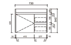 YORK 750 Wall Hung Timber Look Powder Room Slim Vanity