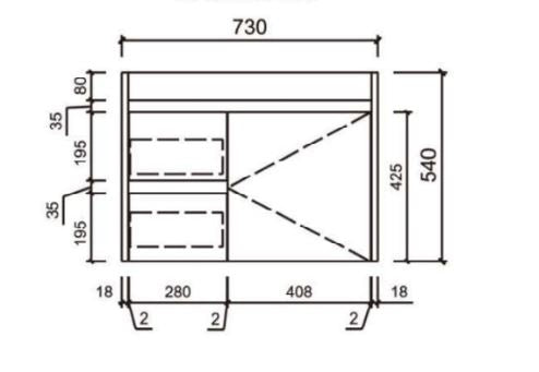 MAYA 750mm Slimline Wall Hung Vanity - Cabinet Only