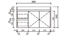 MAYA 900mm Slimline Wall Hung Vanity - Cabinet Only