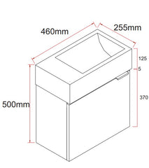 MEL 450MM WALLHUNG POWDER ROOM TIMBER LOOK VANITY- (FREE DELIVERY UNAVAILABLE ON CLEARANCE ITEMS)