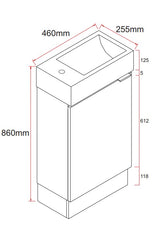 MEL 450MM FREESTANDING POWDER ROOM TIMBER LOOK VANITY - (FREE DELIVERY UNAVAILABLE ON CLEARANCE ITEMS)