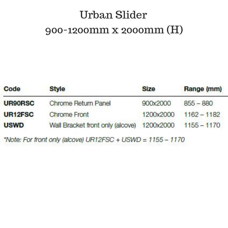 Shower Screen with Sliding door - Urban Slider
