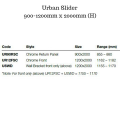 Shower Screen with Sliding door - Urban Slider