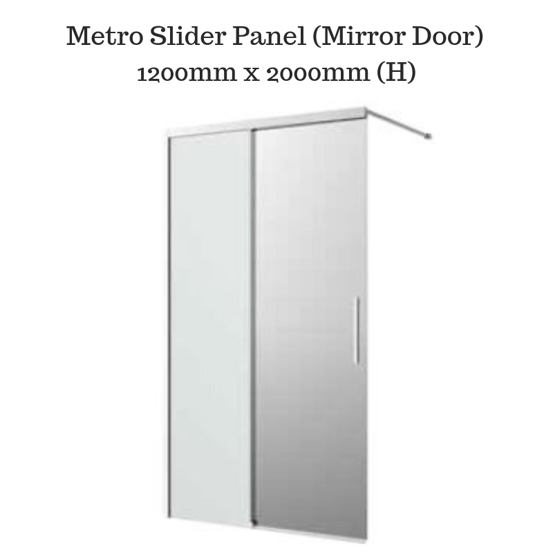 Shower Screen with sliding Mirror door - Metro Slider (Mirror Door)