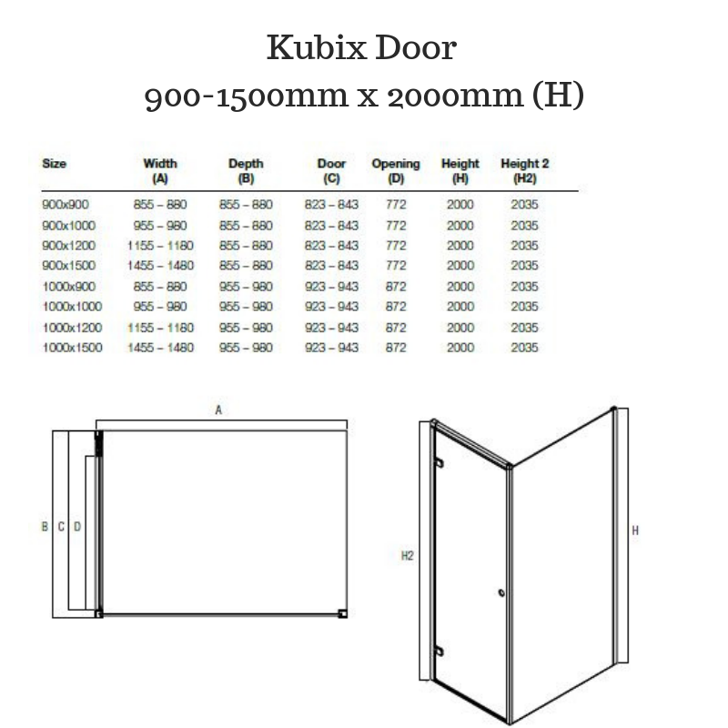 Framed Shower Screen with Pivot door - Kubix Door