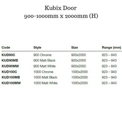Framed Shower Screen with Pivot door - Kubix Door